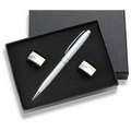 Rectangle Cufflinks & Ball Point Pen Set with 2-Piece Gift Box